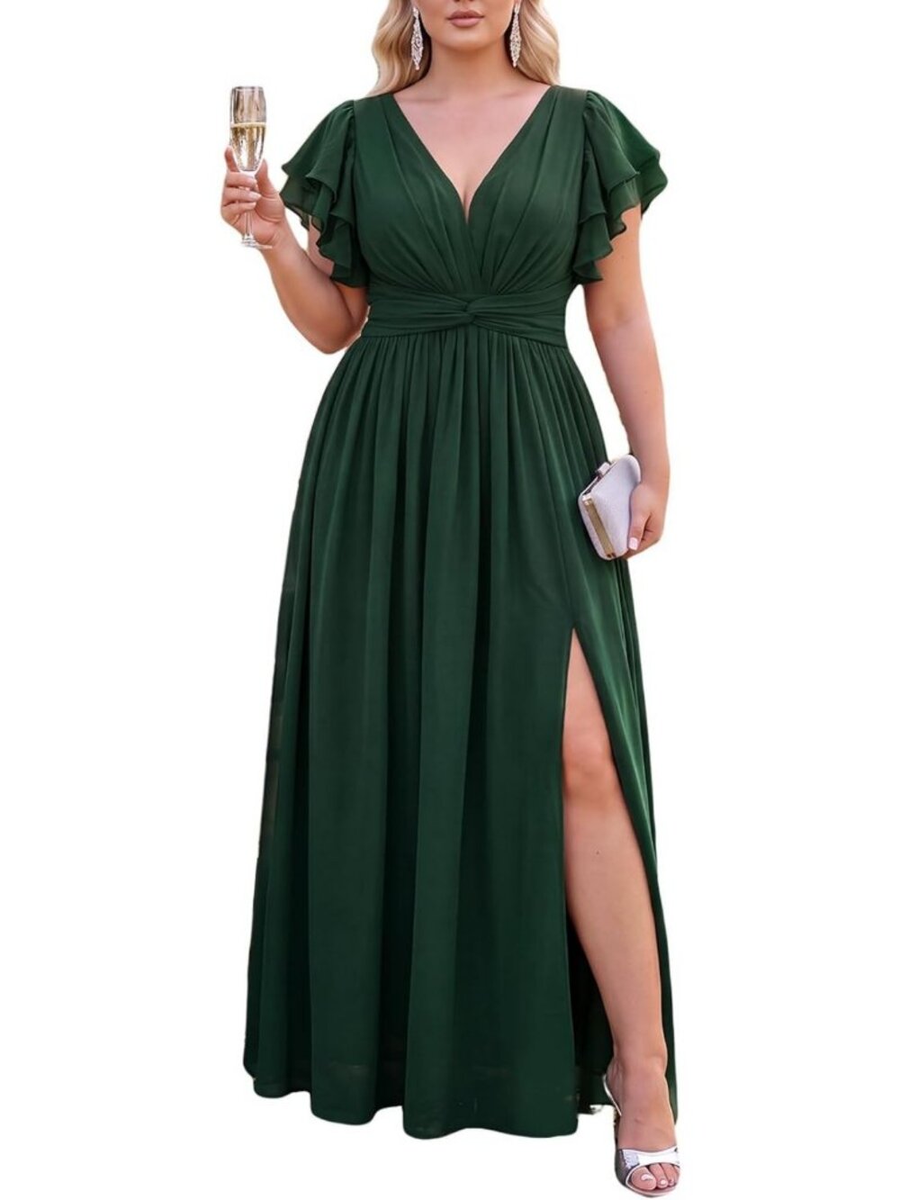 Plus Size A-Line Bridesmaid Dress | Wedding Guest Formal Gown for Women